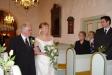 The beautiful bride Charlotte escorted by her father